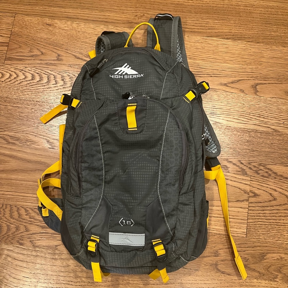 High Sierra Gray and Yellow Hydration Backpack